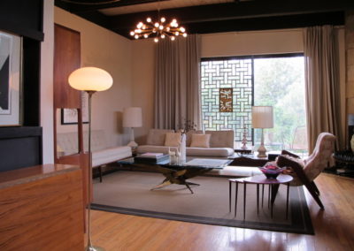 1950s Styled Taupe Linen Draperies