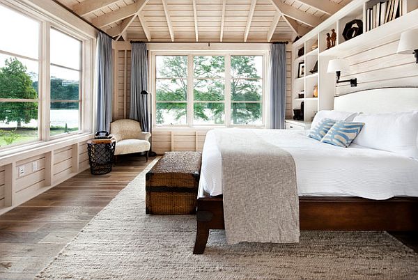 Country-modern-bedroom-with-wooden-bed-frame