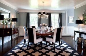 Glam Hollywood Dining Room Black Draperies