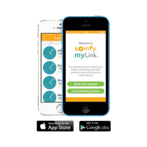 Somfy MyLink app on iPhone screen