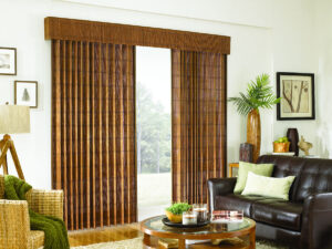 Golden brown drapes in living room