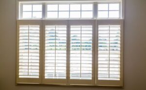 White plantation shutters in a home